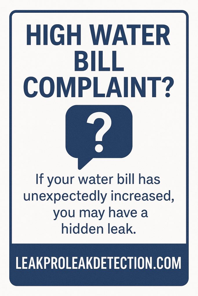 Leak Pro High Water Bill Complaint